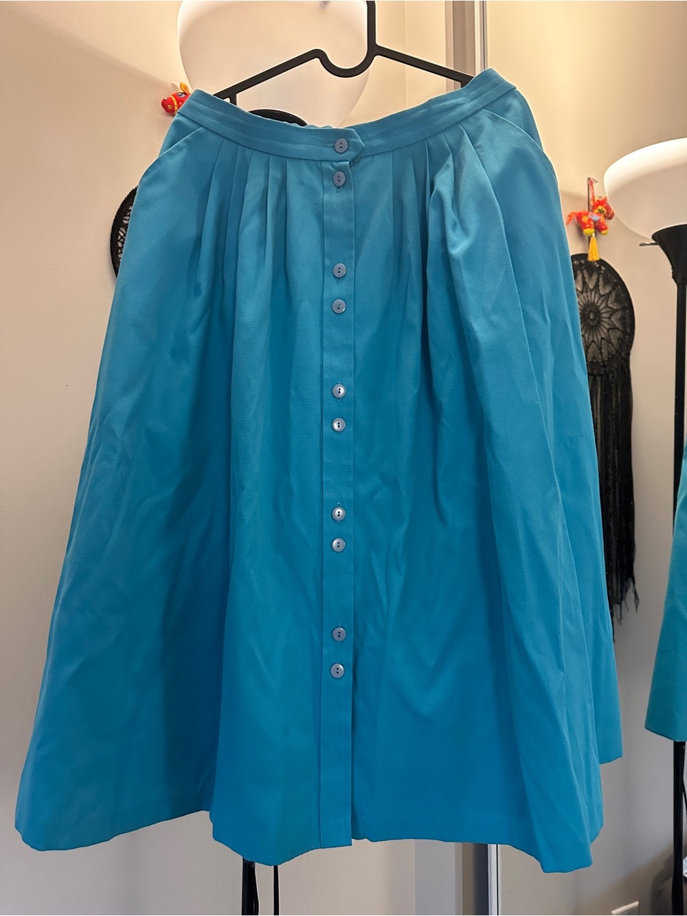 Koret Teal Button-Front A-Line Skirt